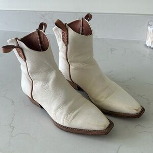 Free people x we the free Wesley ankle bootie cream/white